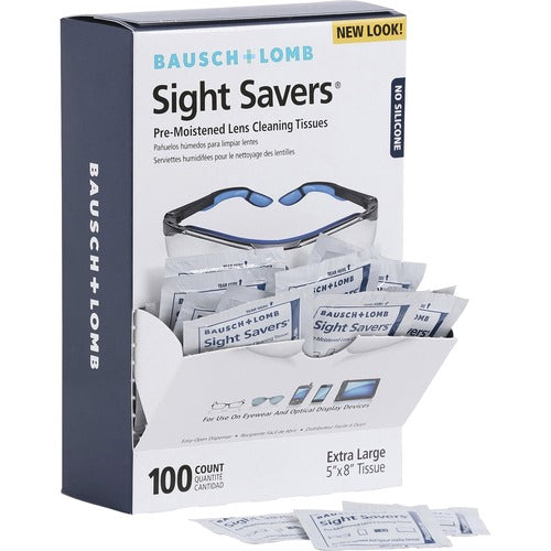Bausch + Lomb Inc  Lens Cleaning Tissues, Pre-Moistened, 5"x8", 100/BX