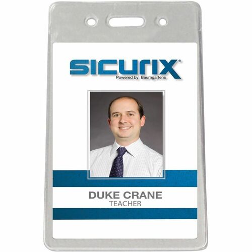 Baumgartens  Proximity Badge Holder,Vertical,2-3/8"x2-3/8", 50/PK, Clear