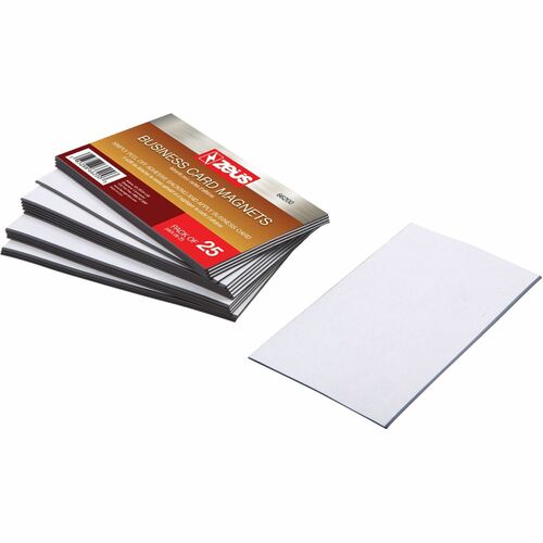 Baumgartens  Business Card Magnets,Adhesive Back,3"x2", 25/PK, White