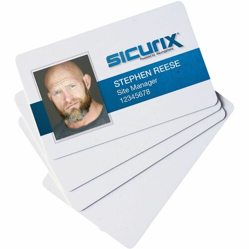 Baumgartens  Blank ID Cards, CR80 Size, 30 mil,2-1/8"x3-3/8", 100/PK, WE