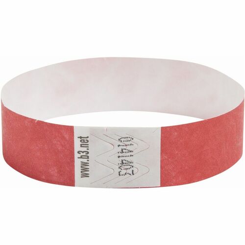 Baumgartens  Security Wrist Band,Tear-Resistant,10"x3/4",100/PK, RD