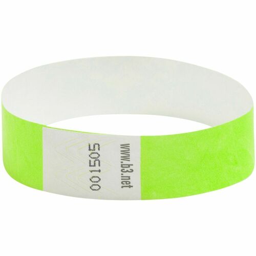 Baumgartens  Security Wrist Band,Tear-Resistant,10"x3/4", 100/PK, GN