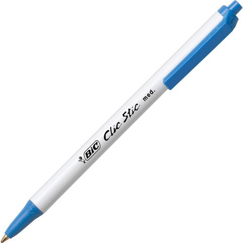 Bic  Pens, Medium Point, Blue Ink/White Barrel