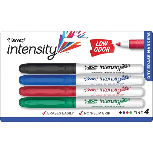 Bic  Dry-erase Markers,Fine Point, 4/PK, Black, Blue, Red, Green