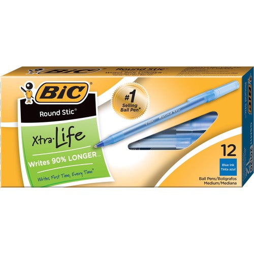 Bic  Ballpoint Pens, Stick, Med Point, Frost Barrel/BE Ink