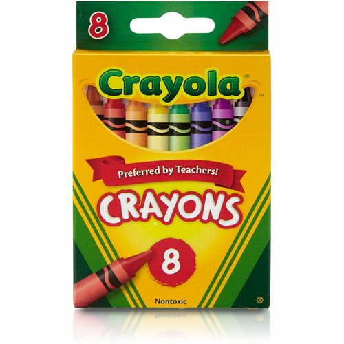 Crayola  Crayon Set, 3-5/8", Permanent/Waterproof, 8/BX, Assorted