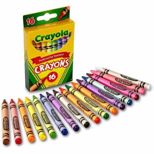 Crayola  Crayon Set, 3-5/8", Permanent/Waterproof, 16/BX, Assorted