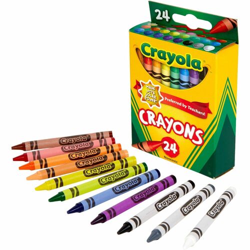 Crayola  Crayon Set, 3-5/8", Permanent/Waterproof, 24/BX, Assorted