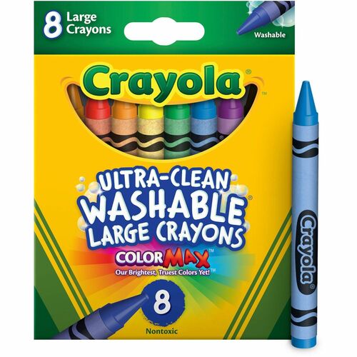 Crayola  Crayons, Bright, Washable, Nontoxic, 8/BX, Assorted