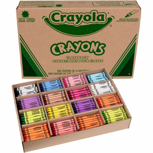 Crayola  Crayon Classpack,Regular 3-5/8"x5/16",800/BX,16 AST Colors