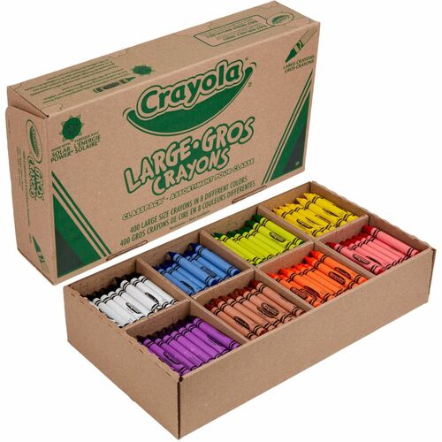 Crayola  8 Color Crayon Classpk, Large, 4"x7/16", 400/BX, AST
