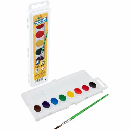 Crayola  Washable Watercolor Set, Oval Pans, 8-Color, 1 Set