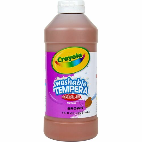 Crayola  Tempera Paint,All-Purpose,Artista II,Nontoxic,16oz,Brown