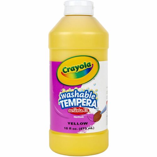 Crayola  Tempera Paint,All-Purpose,Artista II,Nontoxic,16oz,Yellow