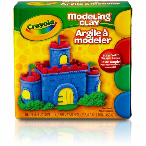 Crayola  Modeling Clay, Nondrying, 4oz, 4/BX, Assorted
