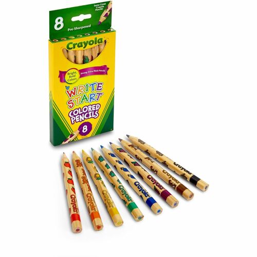 Crayola  Colored Pencils, Hexagon Shape, 5.3mm Tip, 8/ST, Assorted