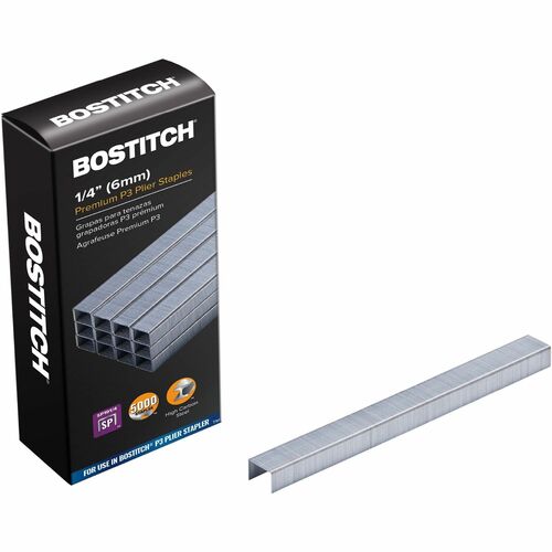 Bostitch (Stanley Bostitch)  P3 Standard Staples, Chisel Pt, f/ P3 Plier, 1/4"L, 5000/BX