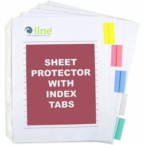C-Line  Top Load Sheet Protector, 5 Tab, 8-1/2"x11", Assorted Colors