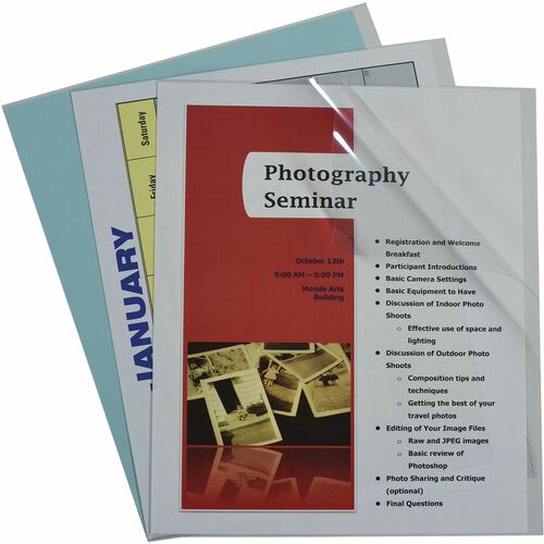 C-Line  Report Covers, Vinyl, 8-1/2"x11", 100/BX, Clear