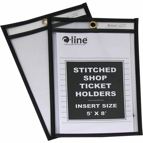 C-Line  Shop Ticket Holder, Stitched, 5"x8", 25/BX, Clear Vinyl