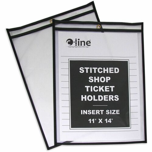 C-Line  Shop Ticket Holder, Stitched, 11"x14", 25/BX, Clear Vinyl