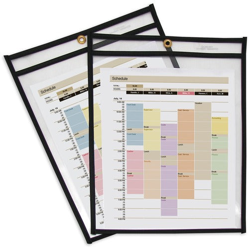 C-Line  Shop Ticket Holder, Stitched, 9"x12", 25/BX, Clear Vinyl