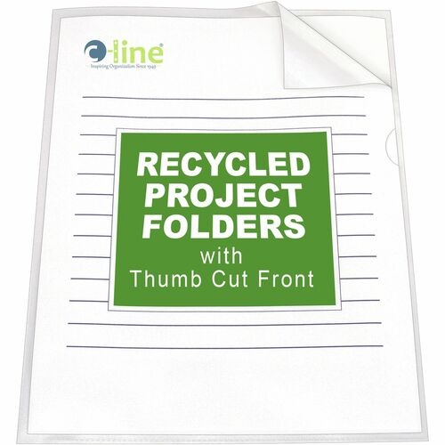 C-Line  Project Folders, 11"x8-1/2", 25/BX, Clear