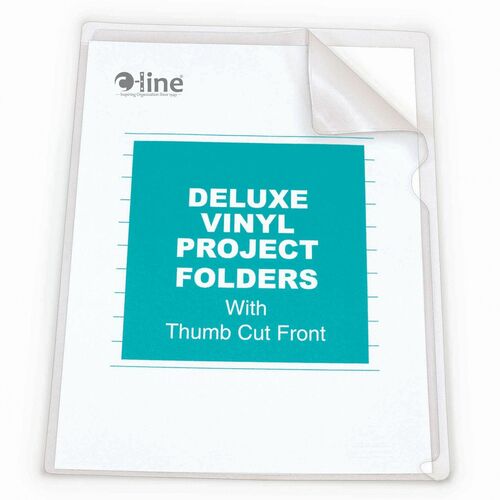 C-Line  Project Folders, Vinyl, Nonglare, 11"x8-1/2", 50/BX, Clear