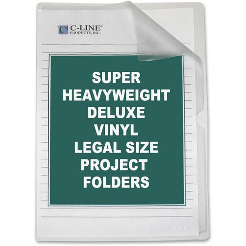 C-Line  Project Folders, Vinyl, Nonglare, 14"x8-1/2", 50/BX, Clear