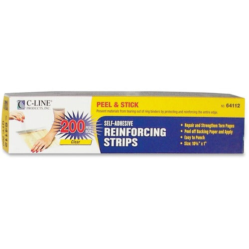 C-Line  Reinforcing Strips,Self Adhesive,10-3/4"x1",200/BX,WE