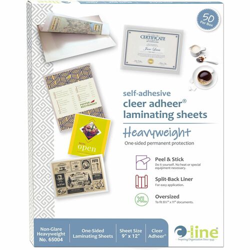 C-Line  Laminating Sheets, Nonglare Film, 9"x12", 50/BX, Clear