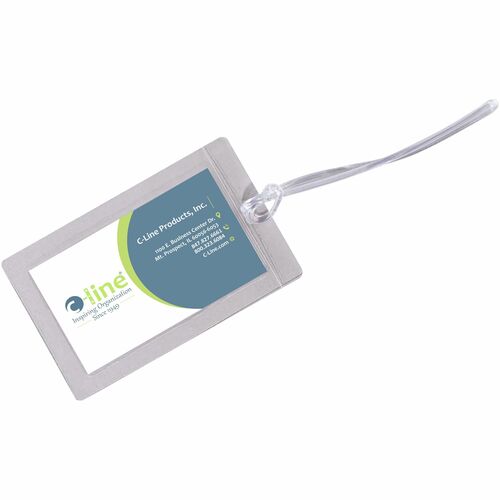 C-Line  Luggage Tags, Laminated, 4-9/16"x2-13/16",10/PK,Clear