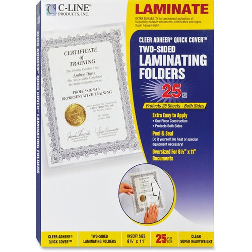 C-Line  Laminating Quick Covers, 8-1/2"x11", 25/BX, Clear
