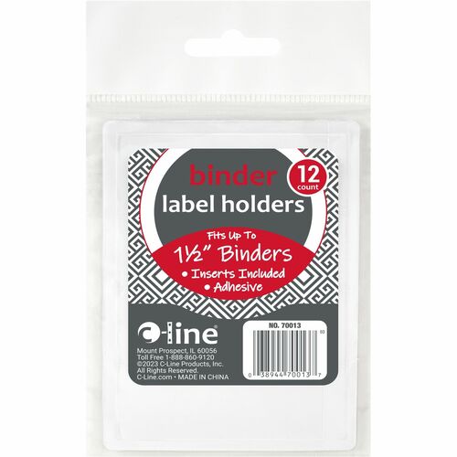 C-Line  Self Adhesive Binder Labels, 3/4"x2-1/2", 12/PK, Clear