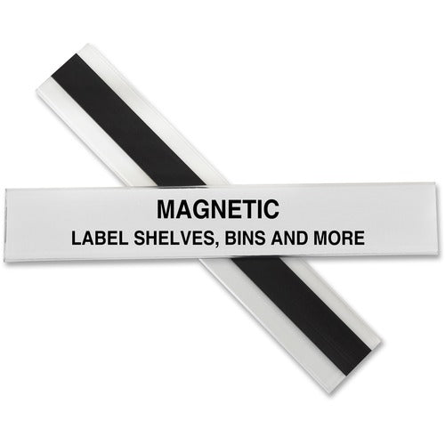 C-Line  Label Holder,Magnetic,f/ Shelf/Bin,1"x6",10/BX, Clear