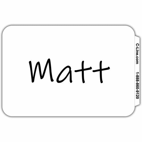 C-Line  Plain Name Badges, 3-1/2"x2-1/4", 100/BX, White