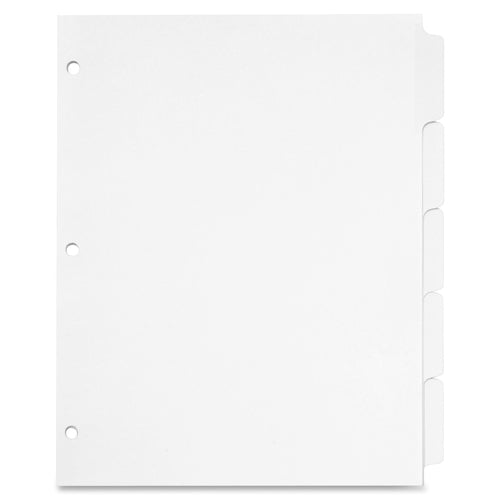 Cardinal  Erasable Tab Dividers, 5-Tabs, 11"x8-1/2", 5/Set, White