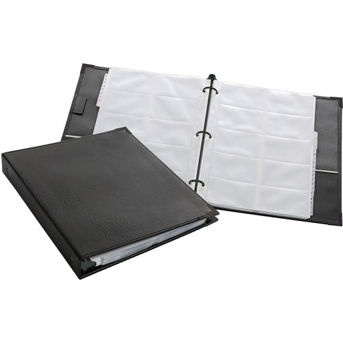 Cardinal  Business Card Ring Binder,200 Card Cap.,11-5/8"x10-1/2",BK