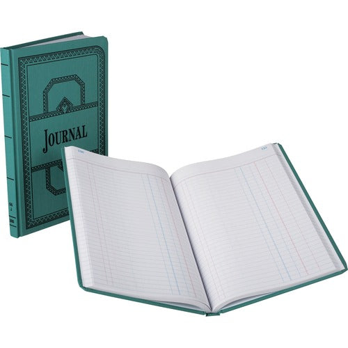 Boorum & Pease  Account Book, Journal-Ruled, 300 Pages, 12-1/8"x7-5/8", Blue