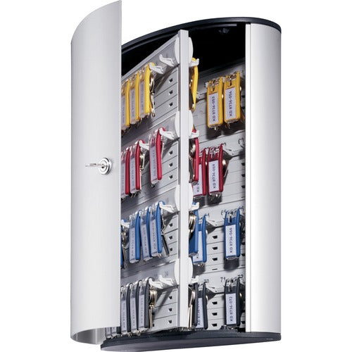Durable Office Products  Key Box, w/ Lock, 72 Keys, 11-7/8"x4-3/4"x15-3/4", Aluminum