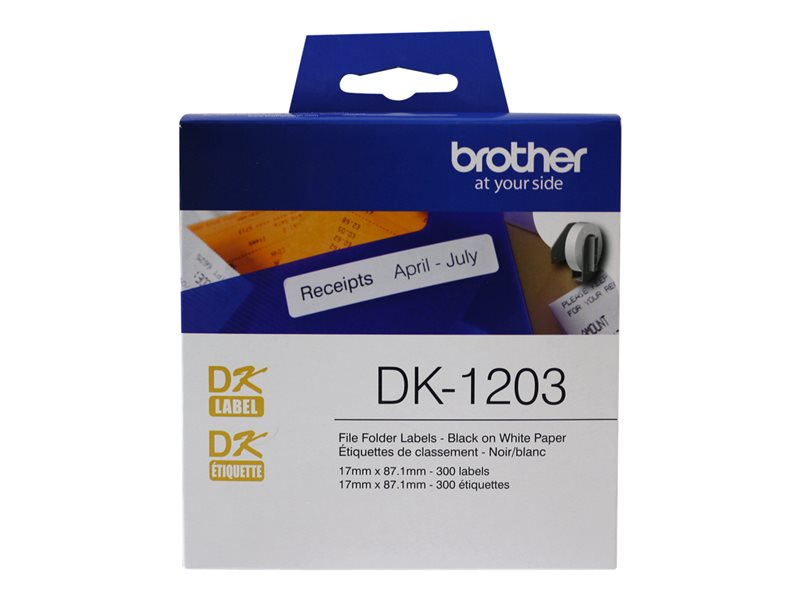 BROTHER DK1203 LABELS 300PK FILE FOLDER