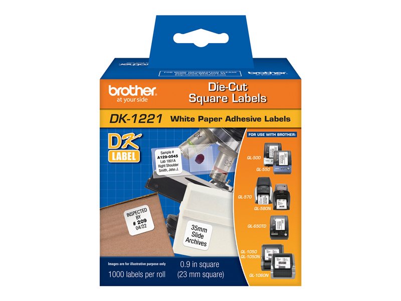 BROTHER DK1221 LABELS 1000PK SQUARE 1"