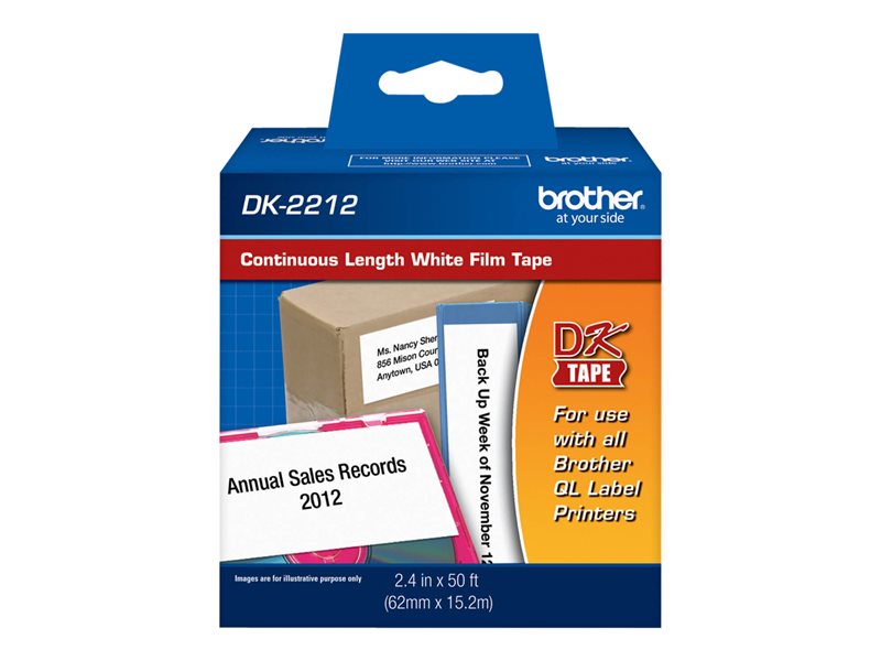 BROTHER DK2212 TAPE WHITE FILM 2.4" X 50'