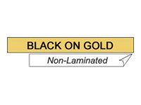 BROTHER 1/2" M TAPE 12MM BLACK ON GOLD