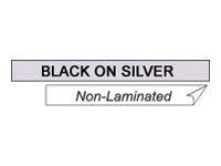 BROTHER 3/8" M TAPE 9MM BLACK ON SILVER