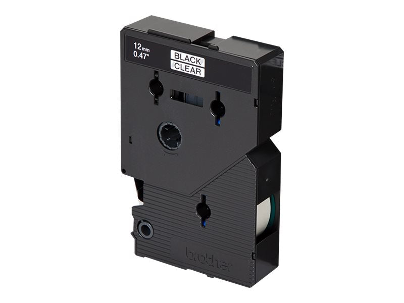 BROTHER 1/2" TC TAPES 2PK 12MM BLACK ON CLEAR