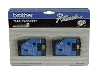 BROTHER 1/2" TC TAPES 2PK 12MM BLACK ON WHITE