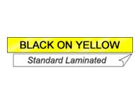 BROTHER 1/2" TC TAPE 12MM BLACK ON YELLOW