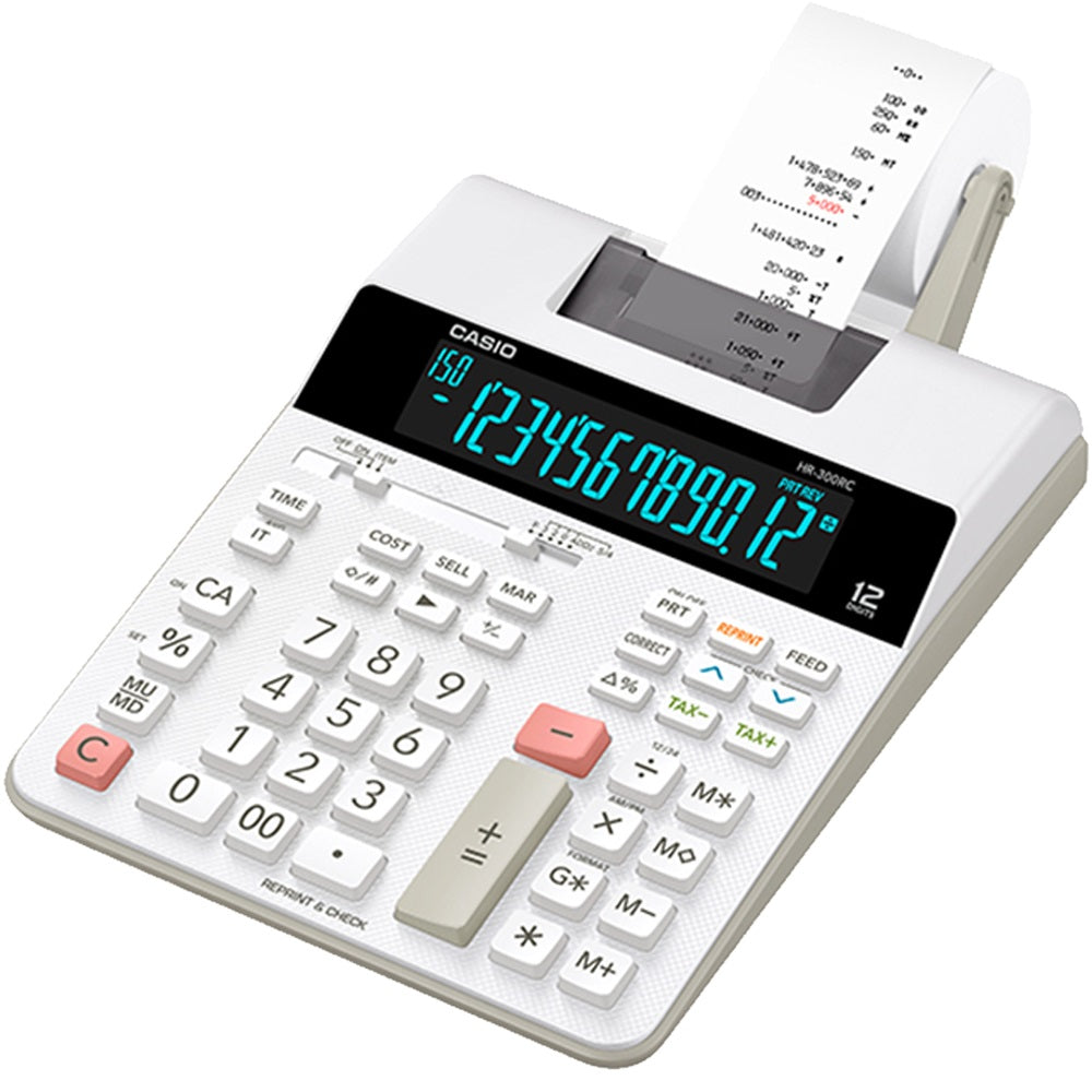 CASIO HR300RC 12 DIGIT COMPACT PRINTING CALC