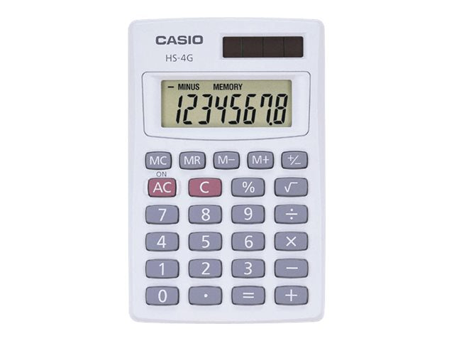 CASIO HS4G 8 DIGIT MINI SOLAR BASIC CALCULATOR